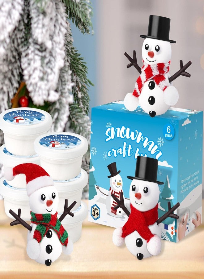 AWHETIE 6 Pack Stocking Stuffers for Kids,Christmas Crafts for Kids Build a Snowman Kit,Snowman Crafts Modeling Clay for Christmas Stocking Stuffers Gifts Activities Boys Girls - Image 5